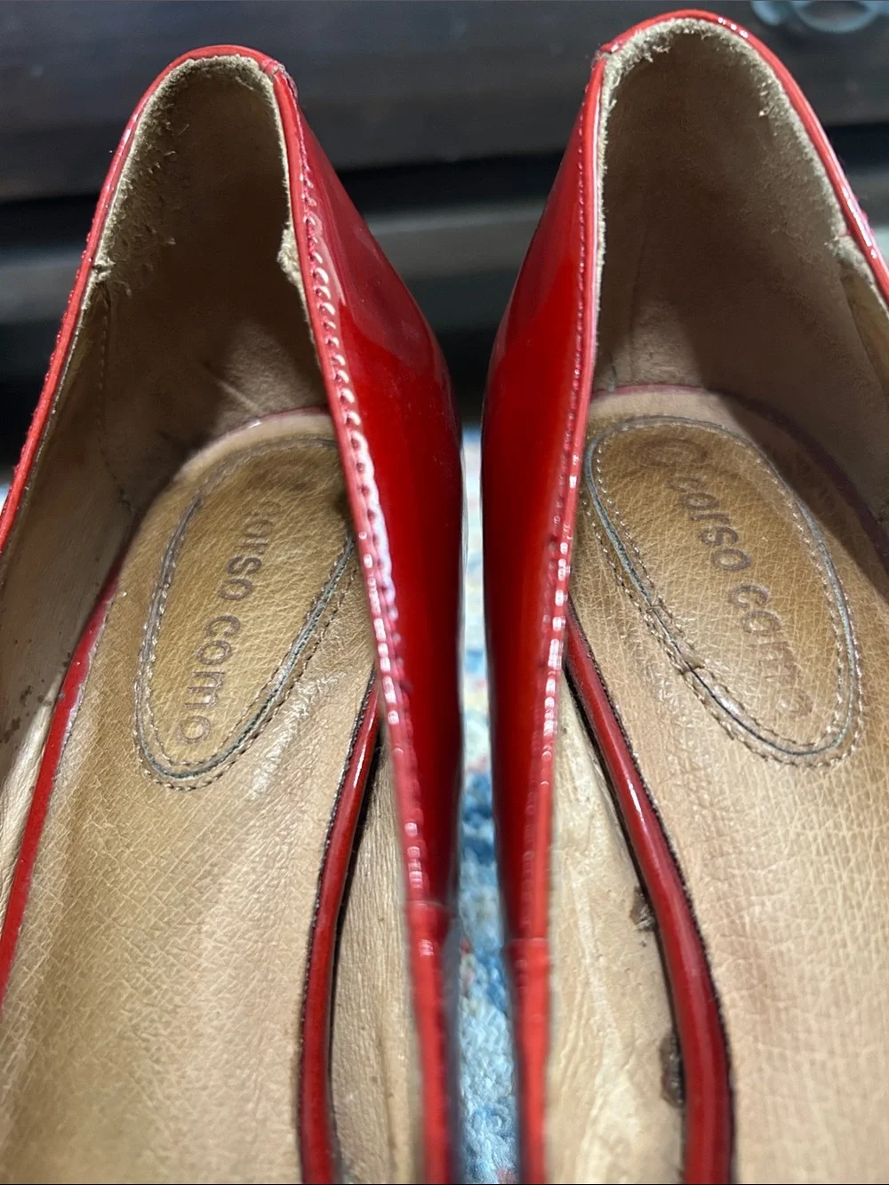 Corso Como Red Patent Round-Toe Pumps